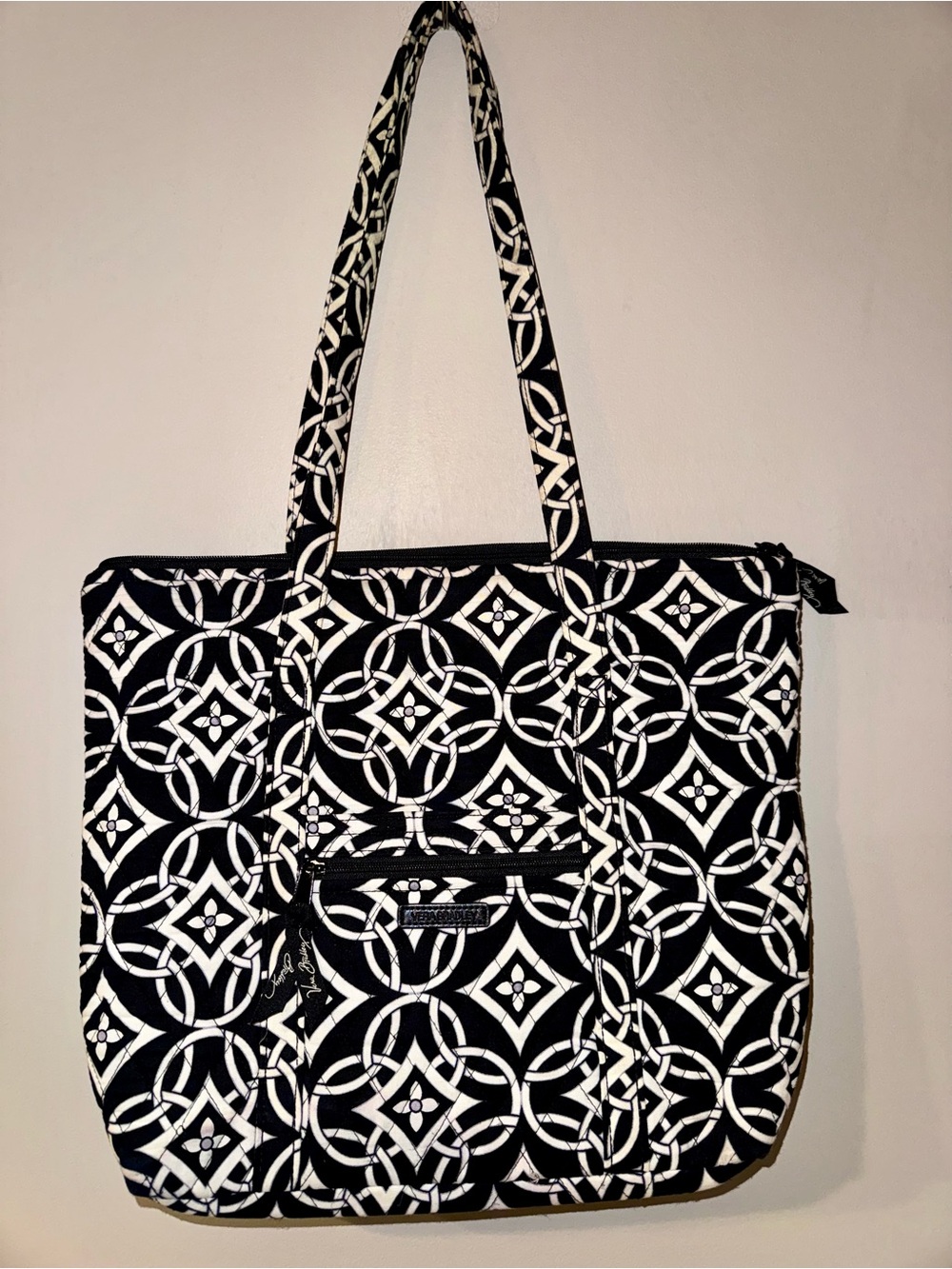 Vera Bradley Black and White Geometric Quilted Tote